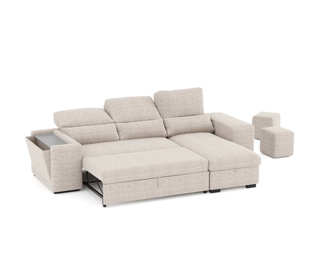 Conforama Chaise longue con cama HOXTON beige Rebajas
