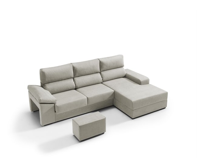 Conforama Chaise longue derecha con arcón RUBIK color beige Venta caliente