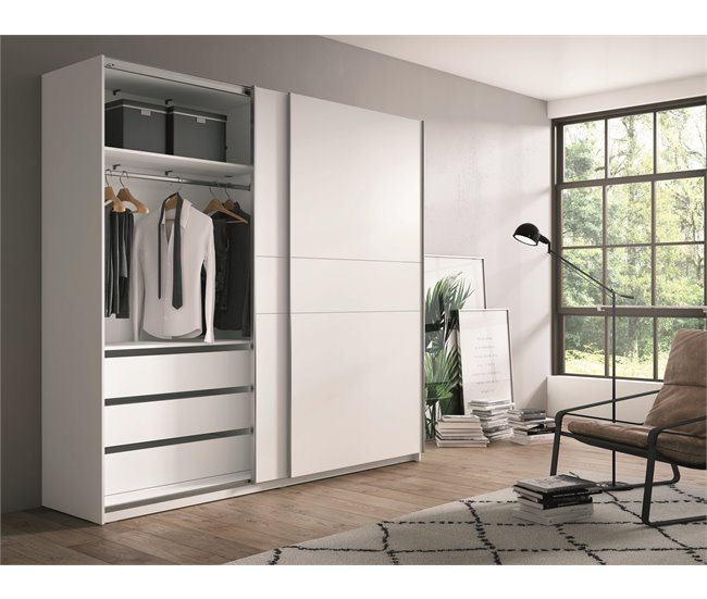 Conforama Armario NEVADA puertas correderas 200x209cm blanco Rebajas baratas