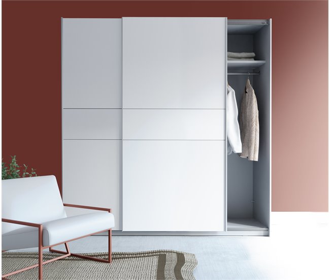 Conforama Armario NEVADA puertas correderas 200x209cm blanco Rebajas baratas