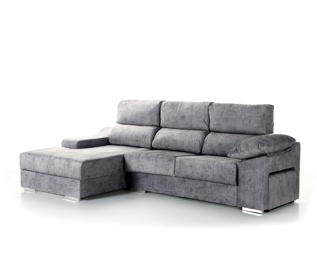Conforama Chaise longue DANIELA 2 lado izquierdo color antracita Rebajas de fábrica