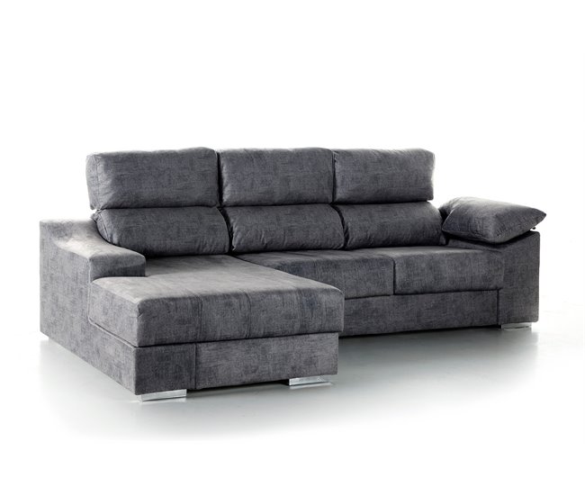 Conforama Chaise longue DANIELA 2 lado izquierdo color antracita Rebajas de fábrica