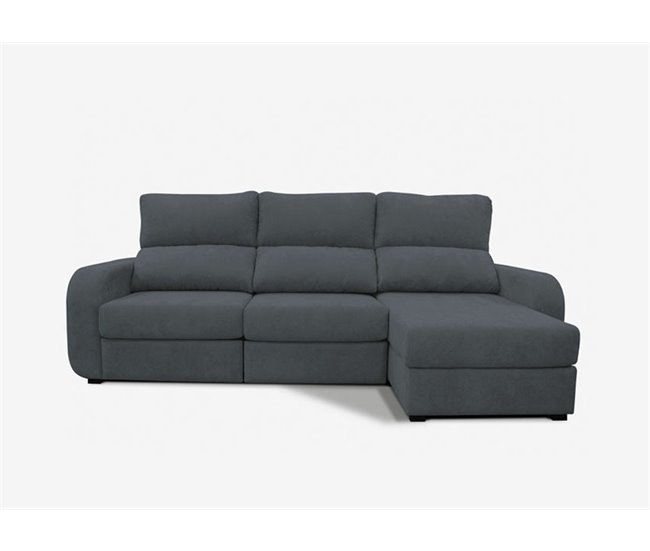 Conforama Chaise longue convertible en cama tela APRIL derecho gris