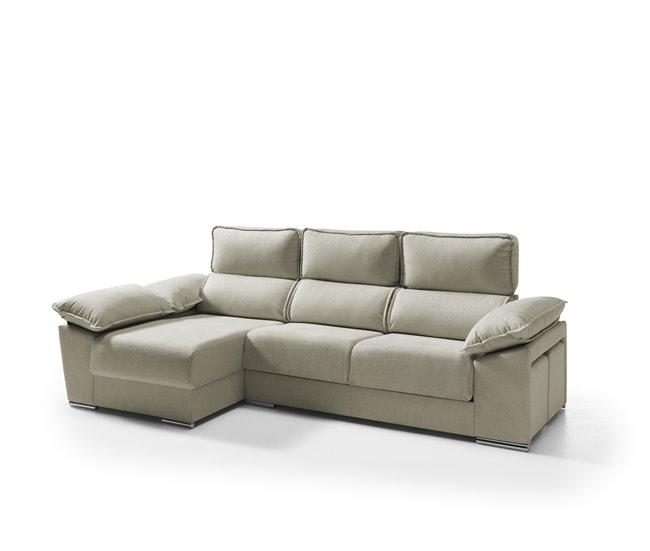 Conforama Chaise longue izquierda con arcon DIWY color beige Descuento por venta flash