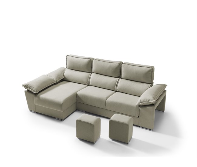 Conforama Chaise longue izquierda con arcon DIWY color beige Descuento por venta flash