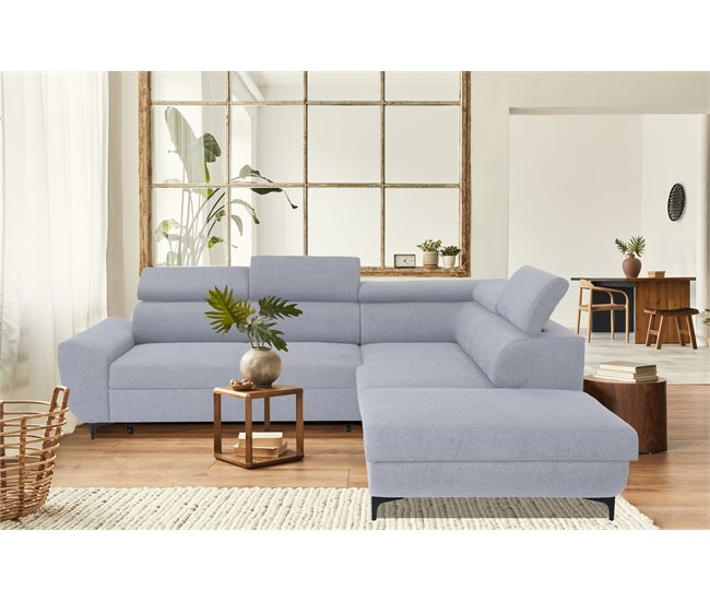 Conforama Rinconera Derecha con cama WESLEY color gris Ofertas de temporada
