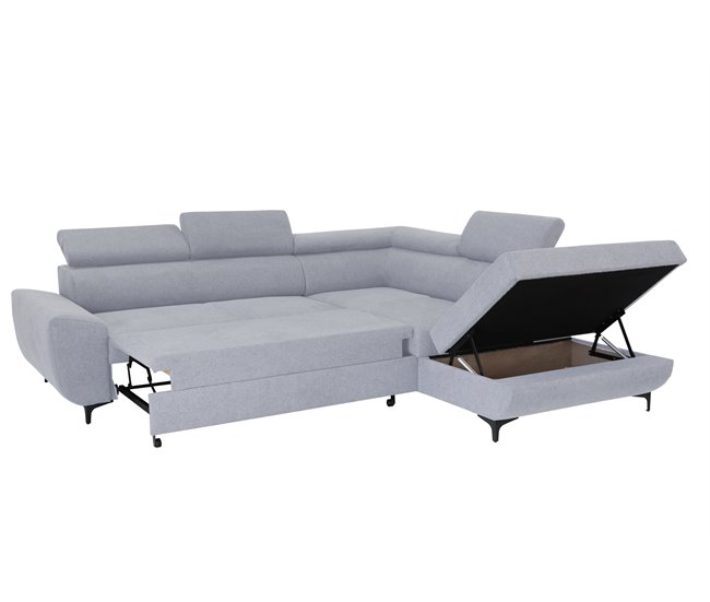 Conforama Rinconera Derecha con cama WESLEY color gris Ofertas de temporada