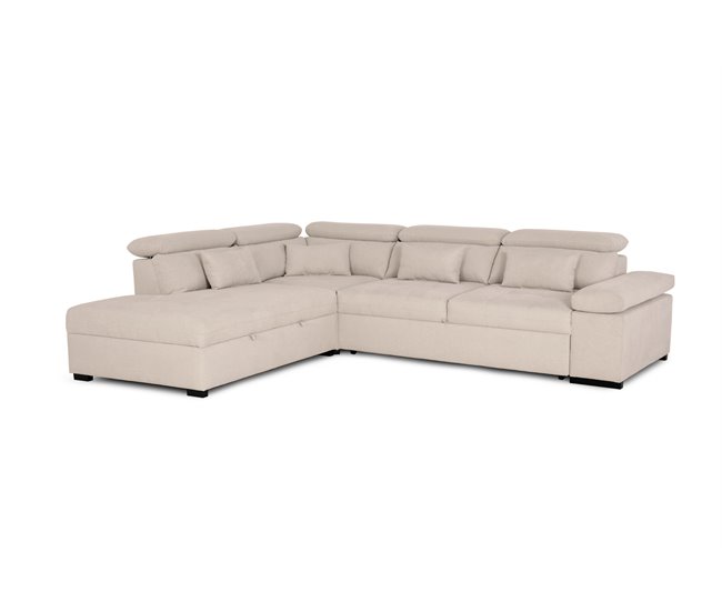 Conforama Rinconera reversible con cama color beige STEWART Ofertas especiales