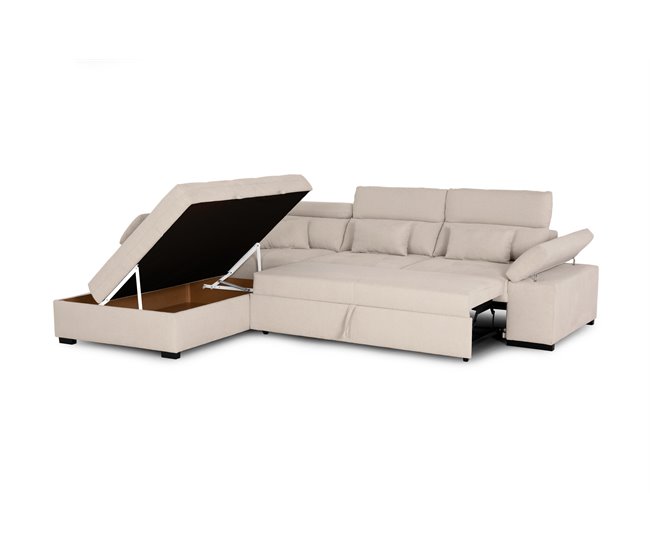 Conforama Rinconera reversible con cama color beige STEWART Ofertas especiales