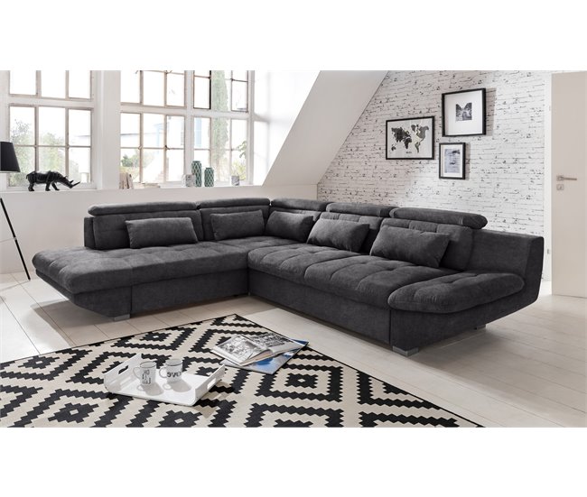 Conforama Rinconera convertible en cama ETERNITY izquierdo antracita Grandes ahorros