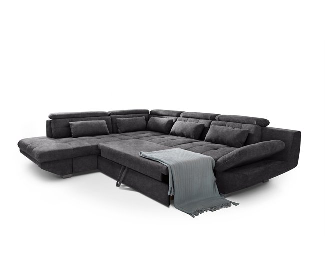 Conforama Rinconera convertible en cama ETERNITY izquierdo antracita Grandes ahorros