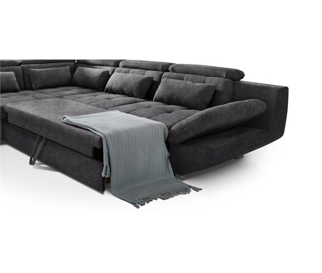 Conforama Rinconera convertible en cama ETERNITY izquierdo antracita Grandes ahorros