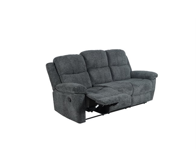 Conforama Sofá ALYSA 3 plazas relax manual gris oscuro Precio ultrabajo