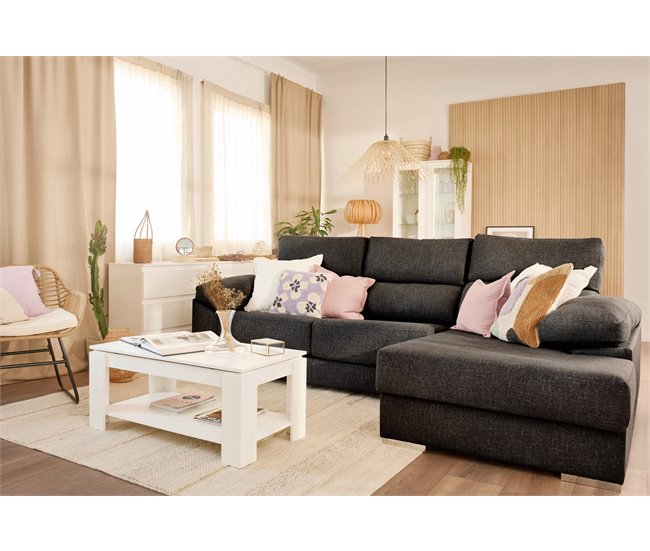 Conforama Chaise longue NOEMI XL lado derecho color antracita Devoluciones gratuitas