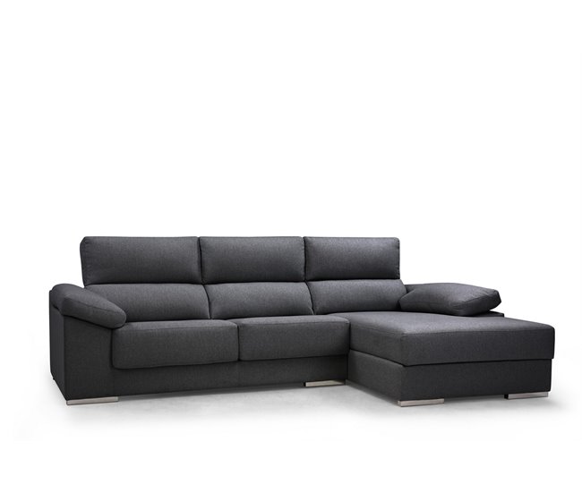 Conforama Chaise longue NOEMI XL lado derecho color antracita Devoluciones gratuitas