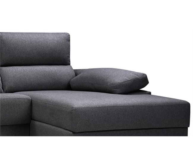 Conforama Chaise longue NOEMI XL lado derecho color antracita Devoluciones gratuitas