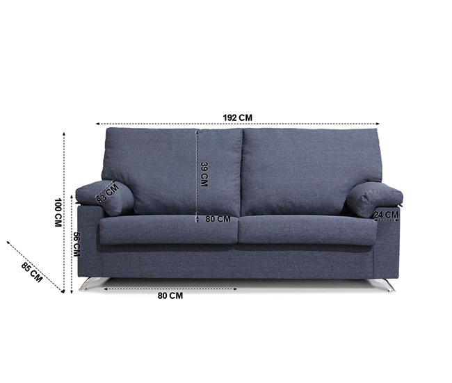 Conforama Sofá 3 plazas MATIS color azul 2025