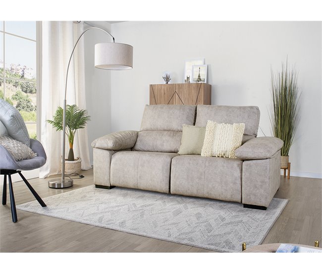 Conforama Sofá 3 plazas relax eléctrico BALTIA beige Outlet