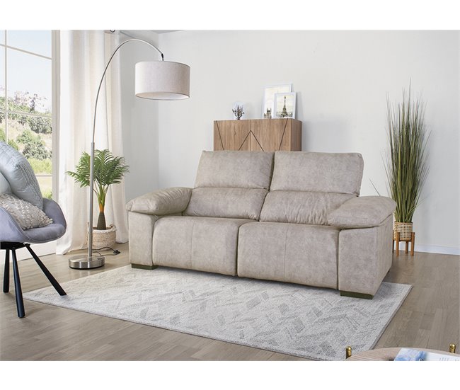 Conforama Sofá 3 plazas relax eléctrico BALTIA beige Outlet