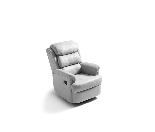 Conforama Sillón relax manual Giratorio NAEL gris claro En oferta