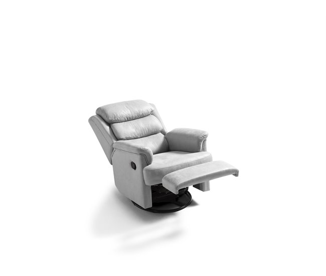 Conforama Sillón relax manual Giratorio NAEL gris claro En oferta