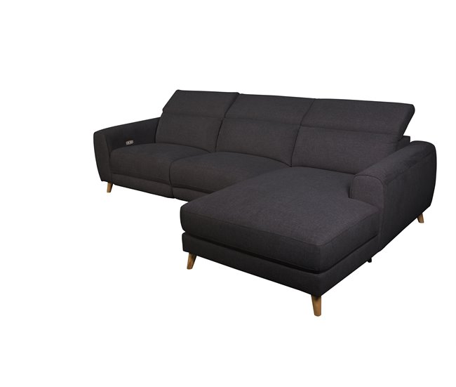 Conforama Chaise longue relax BELFAST derecha color antracita Rebajas baratas