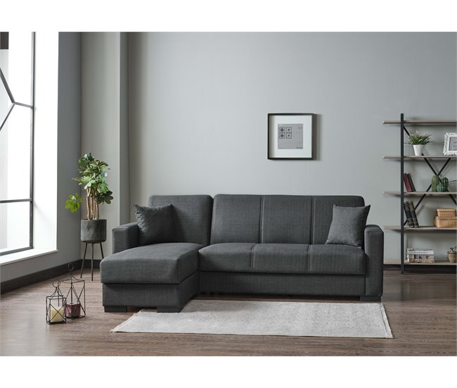 Conforama Chaise longue ANGELO cama reversible color gris Rebajas de fábrica