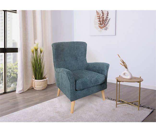 Conforama Sillón FLORENCIA decorativo color azul Ventas relámpago
