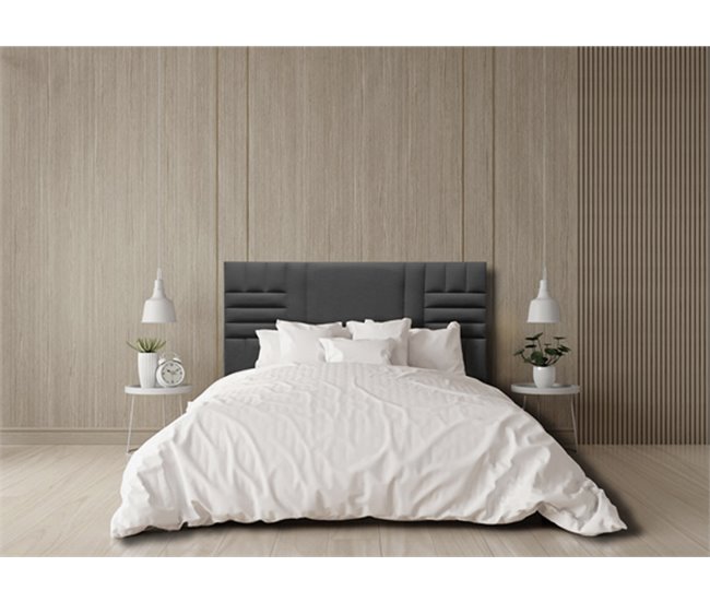 Conforama Cabecero KANSAS tela gris oscuro 160x120cm Último día