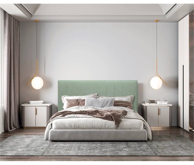 Conforama Cabecero NILO tela azul 160x75cm Promoción por tiempo limitado