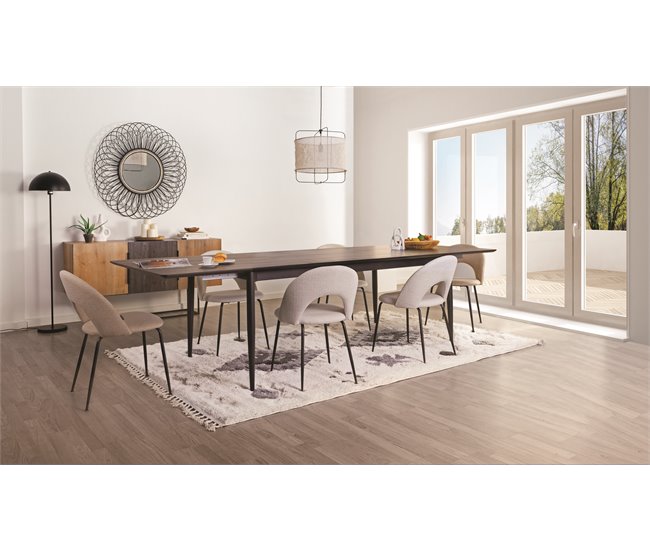 Conforama Mesa de comedor extensible marrón OLYMPIA Rebajas