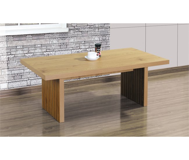 Conforama Mesa de comedor fija color roble GENÈVE Gran oferta