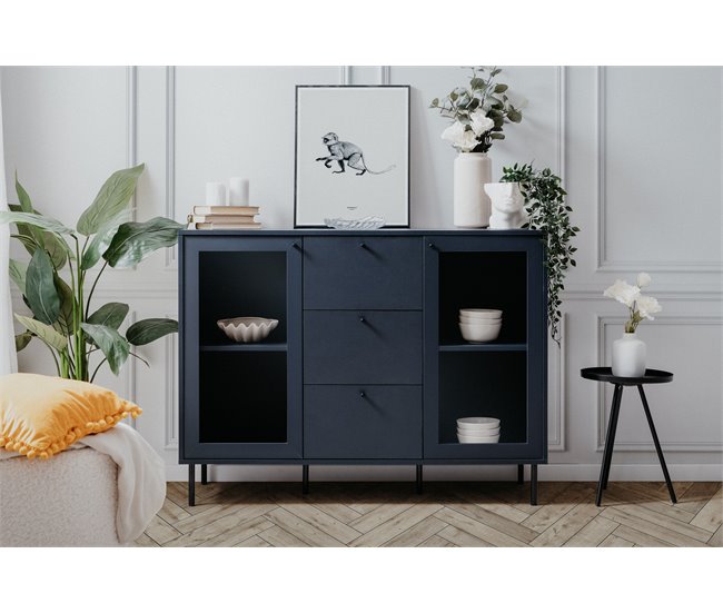 Conforama Caracas Aparador 2 puertas azul marino Rebajas de fábrica