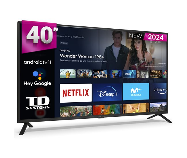 Conforama Smart TV 40 pulgadas Full HD Hey Google Official Assistant con control por voz. Televisor Android 11 - TD Systems PRIME40C15GLE Mejor oferta