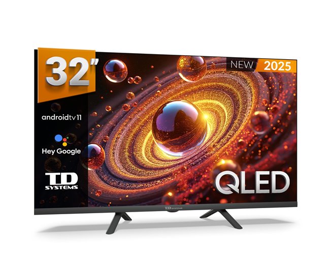 Conforama Smart TV 32 pulgadas QLED Hey Google Official Assistant con control por voz. Televisor Android 11 - TD Systems PRIME32C20GLQ