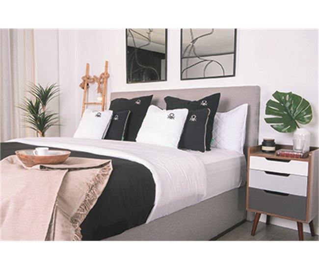 Conforama Funda nórdica BENETTON cama 90 cm. color blanco/negro Ofertas especiales