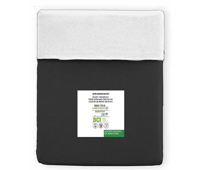 Conforama Funda nórdica BENETTON cama 90 cm. color blanco/negro Ofertas especiales