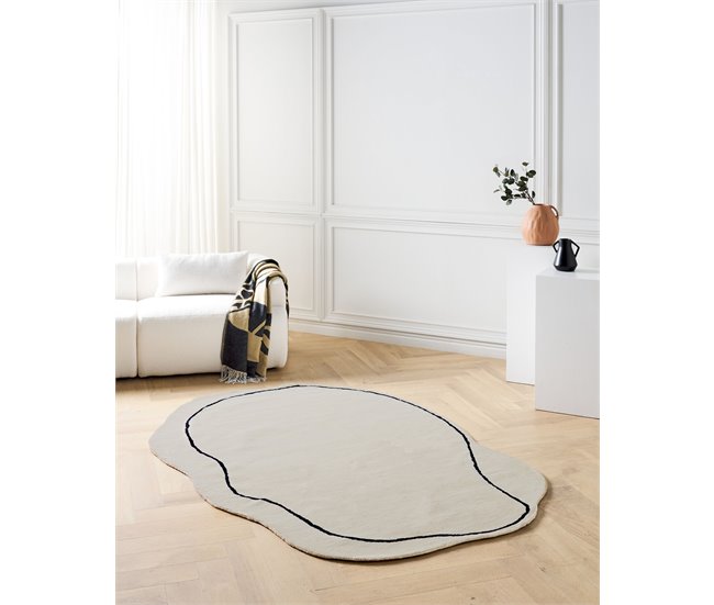 Conforama Alfombra de viscosa beige 160 x 230 cm DERA Outlet online