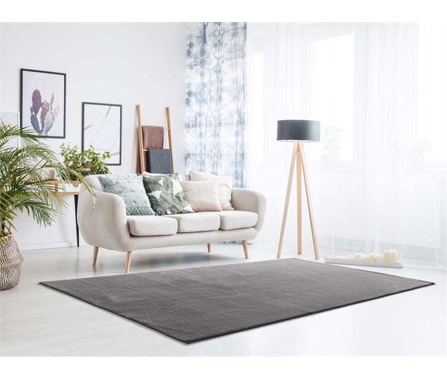 Conforama ATTICGO Alfombra lisa lavable LOFT en color antracita 120 x 170 cm Liquidación