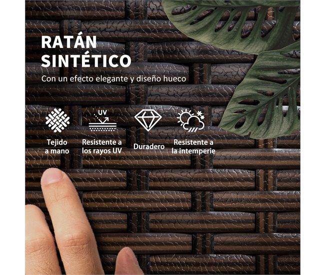 Conforama Outsunny Conjunto de 2 Tumbonas de Jardín Exterior Tumbonas de Mimbre Tejido con Mesa de Tapa de Vidrio Respaldo Reclinable de 5 Posiciones y Cojines Suaves 196x54x32 cm Marrón Devoluciones gratuitas