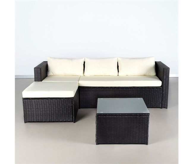 Conforama Conjunto muebles terraza y jardín ratán c/sofá modular y mesa Aktive 2025