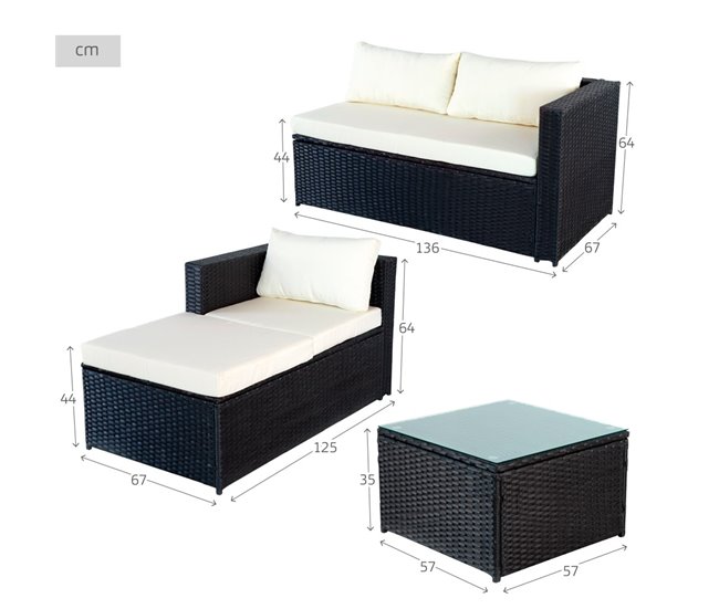 Conforama Conjunto muebles terraza y jardín ratán c/sofá modular y mesa Aktive 2025
