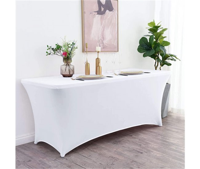 Conforama Mesa Plegable 240cm Blanca + Funda Catering 7house Gran oferta