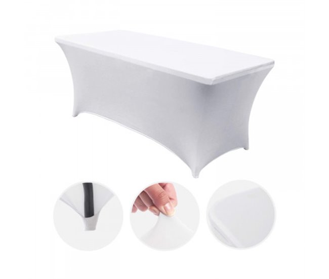 Conforama Mesa Plegable 240cm Blanca + Funda Catering 7house Gran oferta