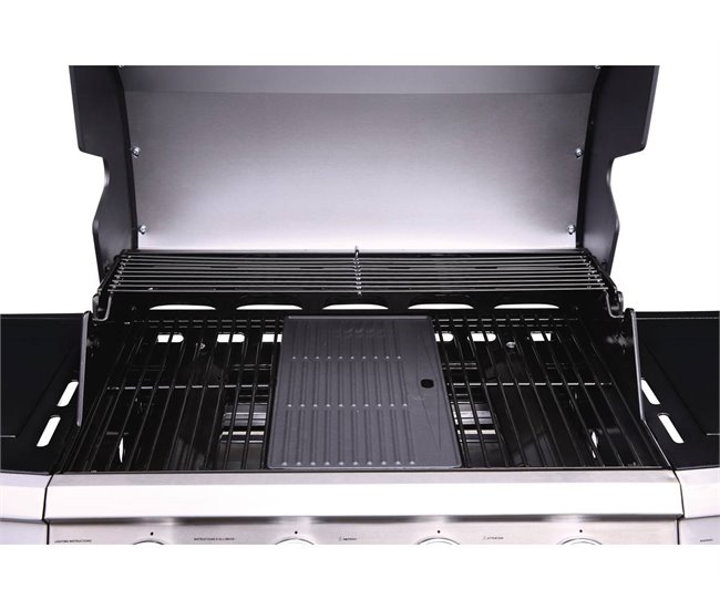 Conforama Barbacoa a gas "Bingo 5" - 5 quemadores (1 lateral) - 15.2kW + Funda de protección - Negro Ventas relámpago
