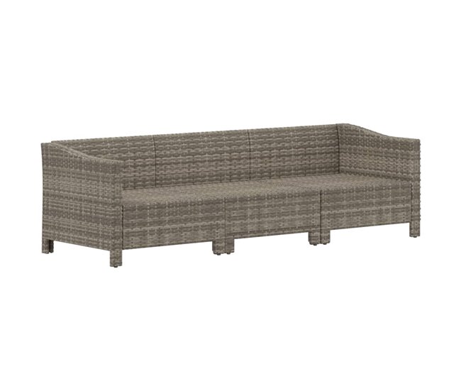 Conforama Set de muebles de jardin 3 piezas y cojines ratán sintético gris Tienda