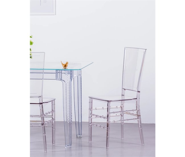 Conforama Pack de 4 sillas de diseño transparentes - Ghost Rebajas online