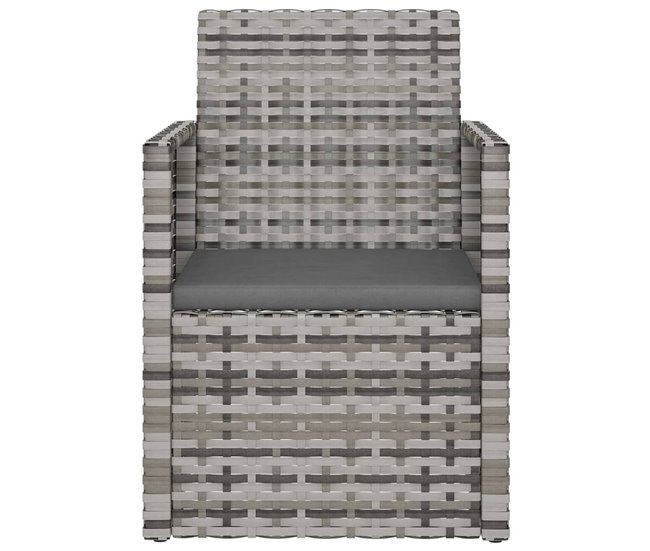Conforama Muebles de jardín con cojines 3 piezas ratán sintético gris VidaXL Oferta especial