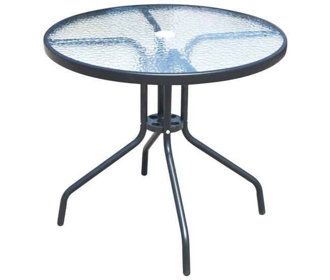 Conforama Juego de comedor de jardín 5 piezas de acero negro VidaXL COMPRAR AHORA