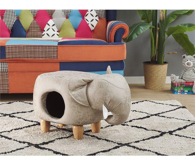 Conforama Puf tapizado con almacenaje gris JUMBO Superdescuento